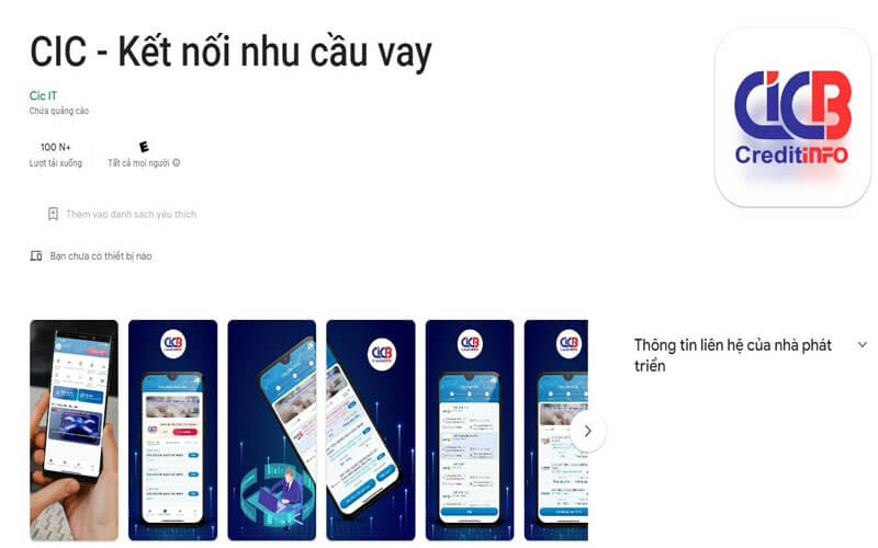 Tra cứu thông tin tín dụng qua app CIC trên điện thoại